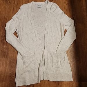 Stitches & Stripes Lillianna Speckled Confetti Open Long Cardigan Pockets Size L